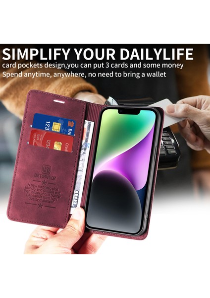 iPhone 12 Pro Max Cüzdan Derisi ile Uyumlu-Rfıd Engellemeli Kart Sahipleri-Tpu Kapaklı Kapak (Yurt Dışından)