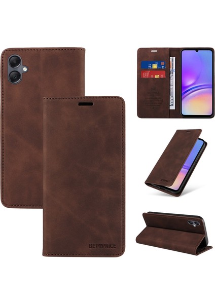 Samsung Galaxy A05 Cüzdan Derisi ile Uyumlu-Rfıd Engellemeli Kart Sahipleri-Tpu Kapaklı Kapak (Yurt Dışından)