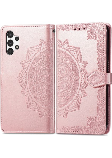 Samsung Galaxy A13 4g ile Uyumlu El Standı Fonksiyonlu Cüzdan Kabartmalı Pu Deri Kart Tutucu (Yurt Dışından) modelleri