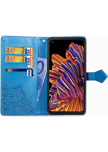 Samsung Galaxy x Cover Pro ile Uyumlu El Standı Fonksiyonlu Cüzdan Kabartmalı Pu Deri Kart Tutucu (Yurt Dışından) fırsatları