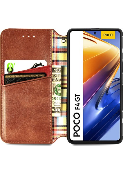 Xiaomi Poco F4 Gt Cüzdan Kılıfı ile Uyumlu, Kart Tutuculu, Pu Deri Flip Kickstand Kapak (Yurt Dışından)