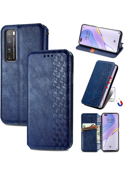 Huawei Nova 7 Pro Cüzdan Kılıfı ile Uyumlu, Kart Tutuculu, Pu Deri Flip Kickstand Kapak (Yurt Dışından)