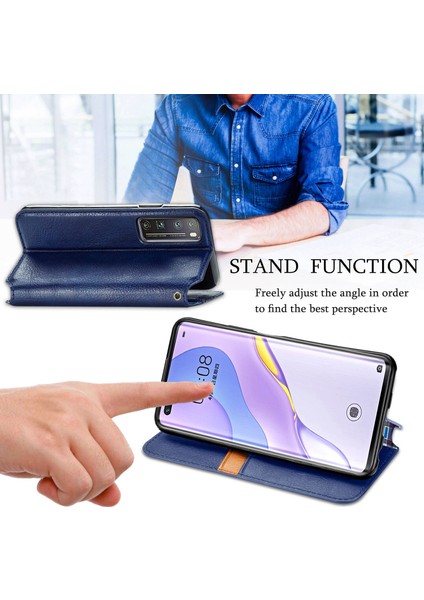 Huawei Nova 7 Pro Cüzdan Kılıfı ile Uyumlu, Kart Tutuculu, Pu Deri Flip Kickstand Kapak (Yurt Dışından)