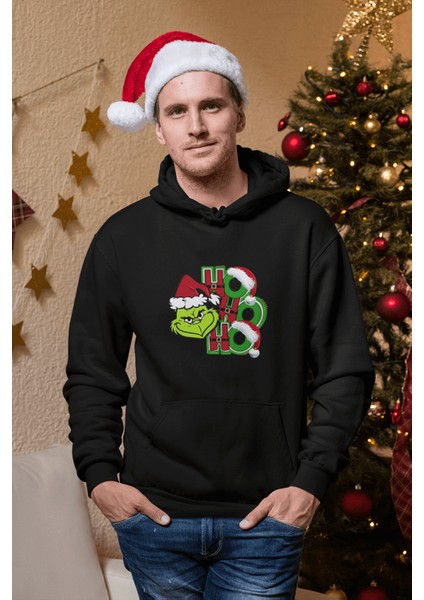 Grinch Hohoho Yenı Yıl Kapşonlu Sweatshirt