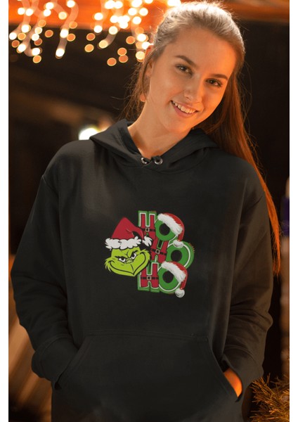 Grinch Hohoho Yenı Yıl Kapşonlu Sweatshirt