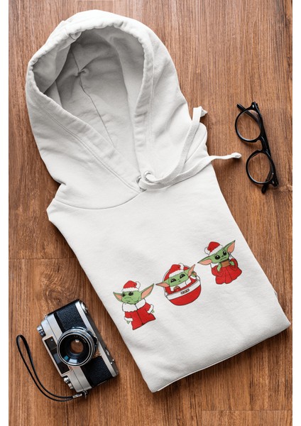 Baby Yoda Yılbaşı Ruhu Kapşonlu Sweatshirt indirimleri