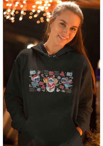 Stitch Happy New Year Kapşonlu Sweatshirt fırsatları