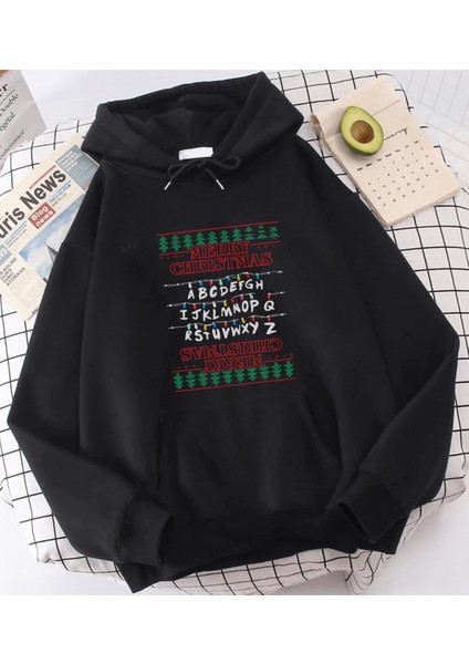 Stranger Things Lambalar Merry Christmas Kapşonlu Sweatshirt