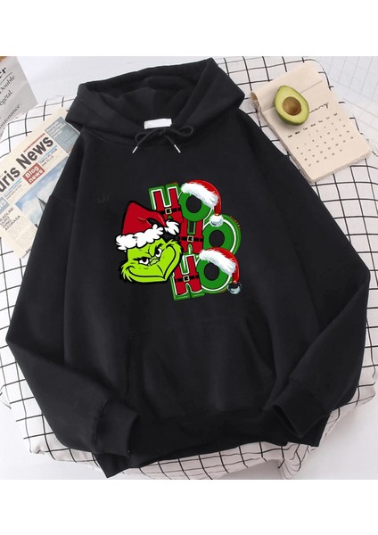 Grinch Hohoho Yenı Yıl Kapşonlu Sweatshirt