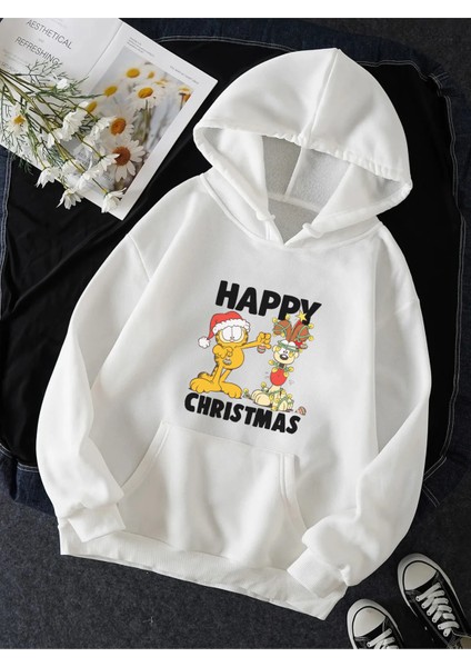 Garfield Happy Christmas Kapşonlu Sweatshirt fiyatları