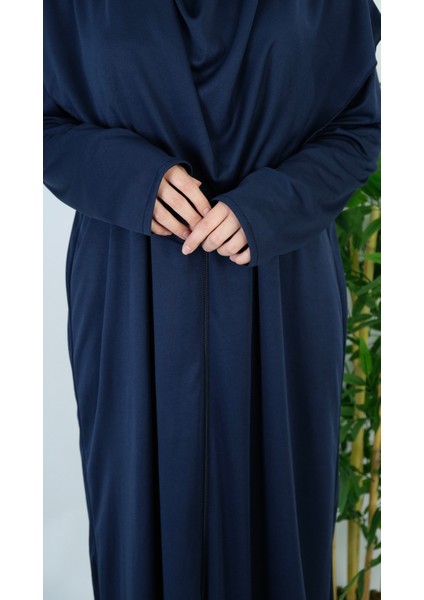 Lacivert Fermuarlı Pratik Namaz Elbisesi modelleri