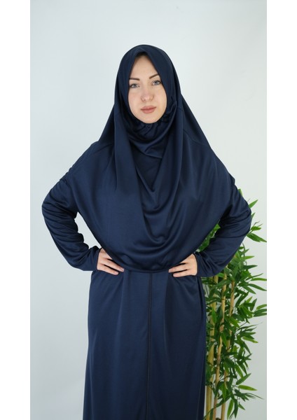 Lacivert Fermuarlı Pratik Namaz Elbisesi indirimleri