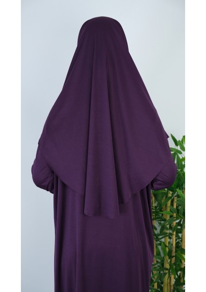 Mürdüm Fermuarlı Pratik Namaz Elbisesi