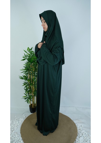 Zümrüt Yeşil Fermuarlı Pratik Namaz Elbisesi fiyatları
