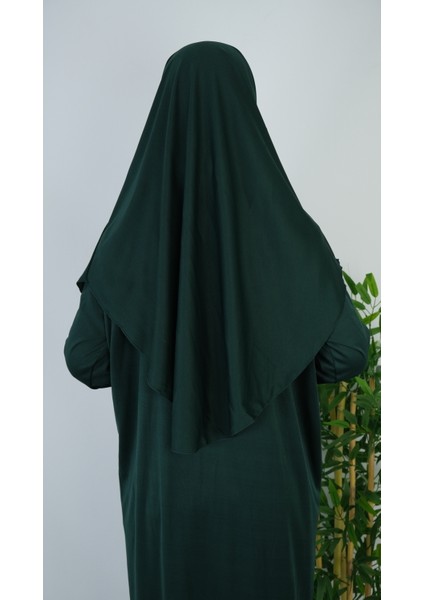 Zümrüt Yeşil Fermuarlı Pratik Namaz Elbisesi fırsatları