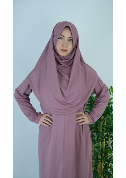 Gül Kurusu Fermuarlı Pratik Namaz Elbisesi