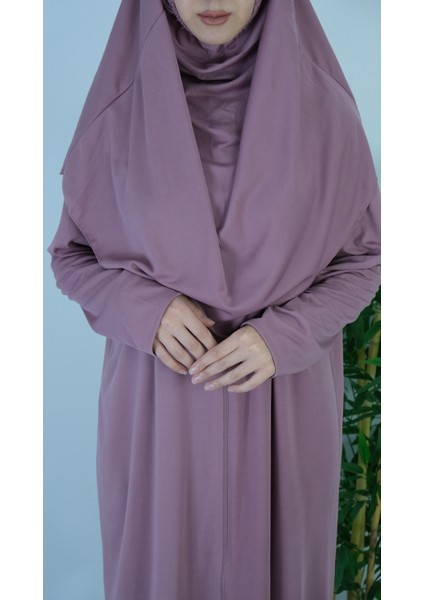 Gül Kurusu Fermuarlı Pratik Namaz Elbisesi