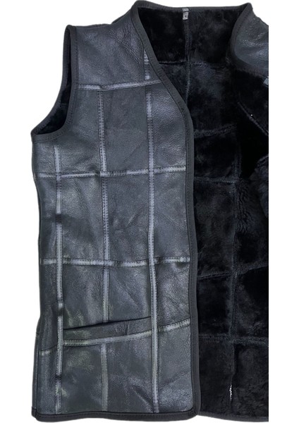 Patchwork Içi Kürk Dışı Süet Deri Biye Detaylı Yelek indirimleri