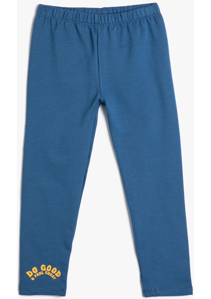 Basic Jogger Eşofman Altı Beli Lastikli Pamuklu Baskı Detaylı