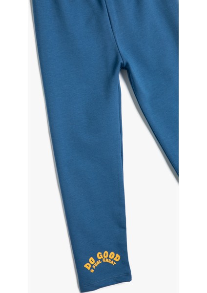 Basic Jogger Eşofman Altı Beli Lastikli Pamuklu Baskı Detaylı modelleri