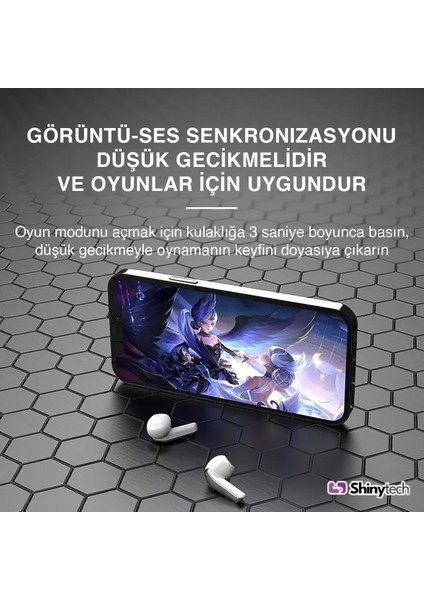 ST69 Tws Beyaz Kablosuz Kulaklık