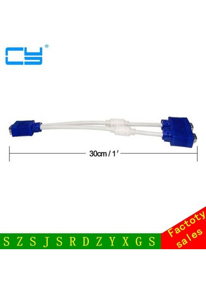 F1 Pc 2 VGA Svga Monitör Erkek 2 Çift Dişi Y Adaptör Ayırıcı Kablo 15 Pın 30 cm (Yurt Dışından) fiyatları
