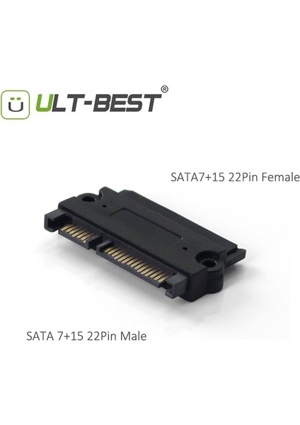 Ult-En Iyi Adaptör Sata Erkek - Kadın Genişletici Sata 7 + 15 22P Erkek - Sata 7 + 15 22P Dişi Konnektör Dönüştürücü Siyah (Yurt Dışından)