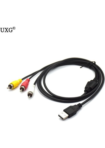 Yeni 1.5m 5ft USB 2.0 Ila 3 Rca Kablo Erkek-Erkek Av Ses Adaptör Kablosu Av Ekipmanı Için HDD Oynatıcı (Yurt Dışından) modelleri