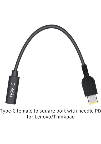 Xt-Xınte Tip C Pd Şarj Kablosu Dişi Kare Dc Erkek Güç Adaptörü Dönüştürücü Usb-C 15 cm Lenovo G40 G50 Thinkpad Dizüstü Bilgisayar (Yurt Dışından)