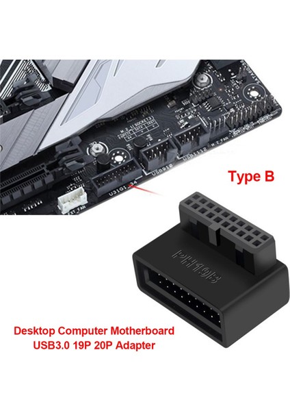 USB 3.0 19P 20P 90 Derece Bilgisayar Anakartı Başlık Adaptörü Plug-In Dönüştürücü Bilgisayar Masaüstü Yüksek Hızlı Anakart Konnektör Fişleri (Yurt Dışından) modelleri