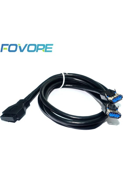 Konektör USB 3.0 Panel Montajlı Çift Bağlantı Noktalı Usb3.0 Dişi Vida Panel Montajlı Anakart 20 Pin 20PIN Başlık Düz Kablo Kablosu (Yurt Dışından)