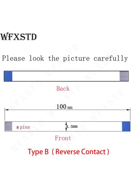 8 Pins 100MM * 4.5mm Tip B Yeni Flex Kablo Aynı Taraf Bakır Awm 20706 105C 60V Vw-1 Pin Iletişim (Yurt Dışından)