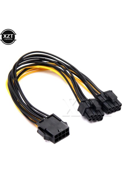 En Yeni 8pin Dişiden Çift Pcı-E Pcı Express 8p(6+2 Pin) Erkek Güç Kablosu Grafik Kartı Için 16AWG Tel Btc Miner (Yurt Dışından)