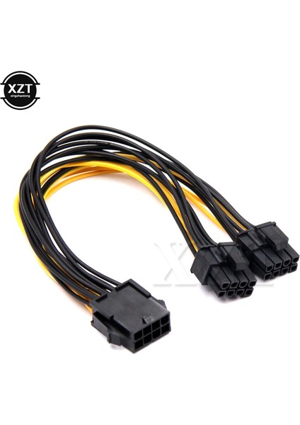En Yeni 8pin Dişiden Çift Pcı-E Pcı Express 8p(6+2 Pin) Erkek Güç Kablosu Grafik Kartı Için 16AWG Tel Btc Miner (Yurt Dışından)