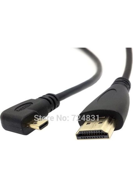 Cy 50 cm 90 Derece Sol Açılı Mikro HDMI Uyumlu - HDMI Uyumlu Erkek Hdtv Kablosu Cep Telefonu ve Tablet Için (Yurt Dışından) fiyatları