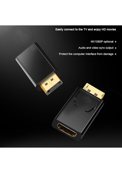 HDMI Adaptörü Dönüştürücü Pc Ekran Portu Dp Erkek HDMI Dişi Adaptör Siyah Yüksek Kaliteli Dp HDMI Dönüştürücü Hdtv Pc Için (Yurt Dışından)