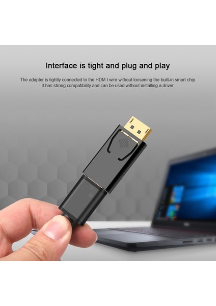 HDMI Adaptörü Dönüştürücü Pc Ekran Portu Dp Erkek HDMI Dişi Adaptör Siyah Yüksek Kaliteli Dp HDMI Dönüştürücü Hdtv Pc Için (Yurt Dışından)