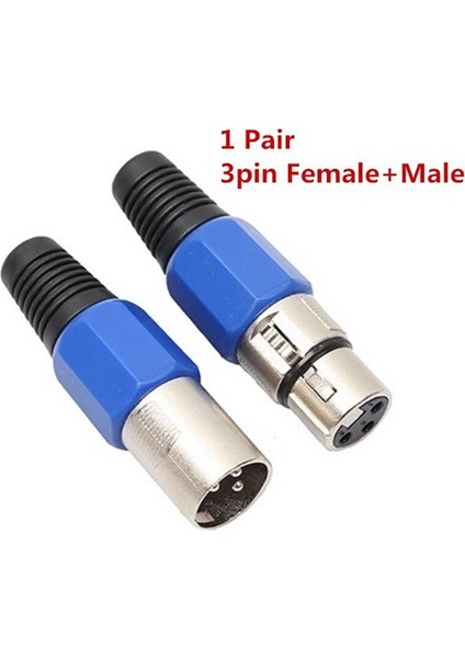 2 Adet 3 Pins Xlr Konektörü Dişi + Erkek Mıc Jack Tak Ses Mikrofon Kablosu Konektörü Mıc Adaptörü Mikrofon Ses Aracı (Yurt Dışından)