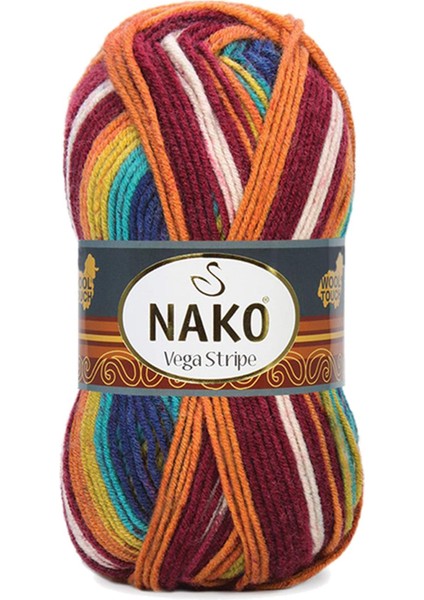 Vega Stripe Premium Akrilik El Örgü Ipi Yünü No: 82409 modelleri