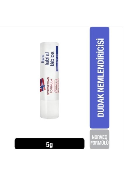 Norveç Formülü SPF 20 Dudak Nemlendiricisi 5 g Kurumuş Dudaklar İçin Etkili Bakım
