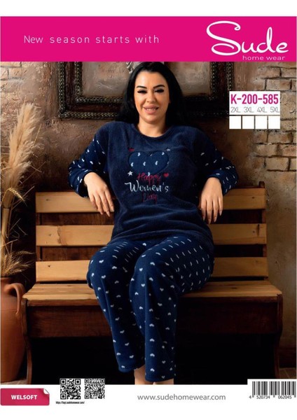 Kadın Büyük Beden Kışlık Welsoft Pijama Takımı K200/585 - 1 Adet fırsatları