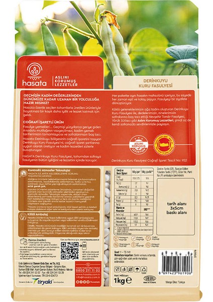 Derinkuyu Kuru Fasulyesi 1 kg