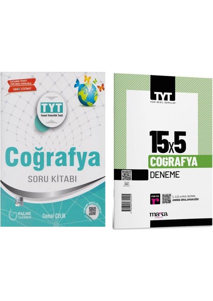 TYT Coğrafya Soru Bankası ve Marka Yayınları Coğrafya Deneme Seti 2 Kitap