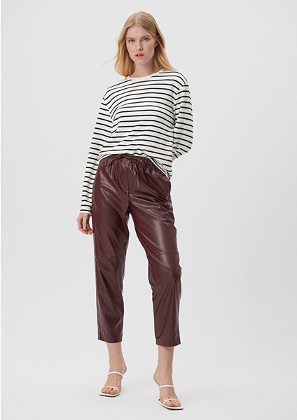 Bordo Suni Deri Pantolon 1010557-70421