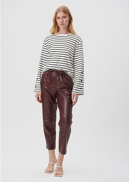 Bordo Suni Deri Pantolon 1010557-70421 fiyatları