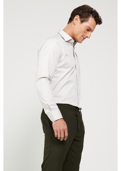 Comfort Fit Rahat Kesim Klasik Yaka Pamuk Gömlek