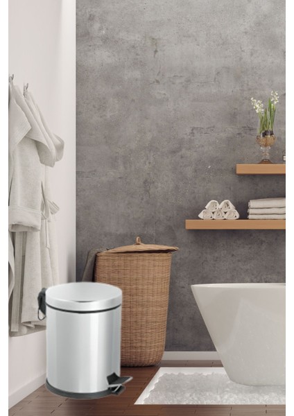 5lt Pedallı Çöp Kovası, Krom Çöp Kovası, Banyo - Mutfak için Çöp Kutusu fırsatları