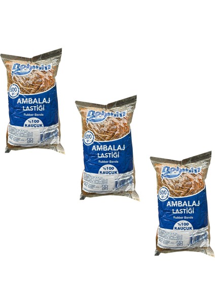 Dolphin Kauçuk Ambalaj Paketleme Lastiği Çap : 70 mm 500 grlık 3 Paket