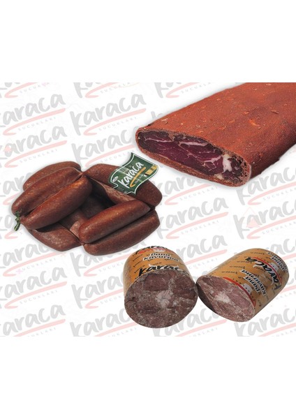 Yöresel Evlik Sucuk 250 gr Bonfile Kuşgömü Pastırma 250 gr Blok Dana Kavurma 250 gr