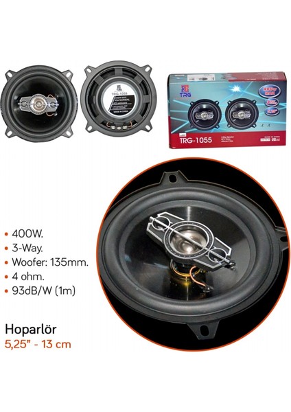 Hoparlör 13 cm - 5,25 Inç 400W TRG-1055 fiyatları